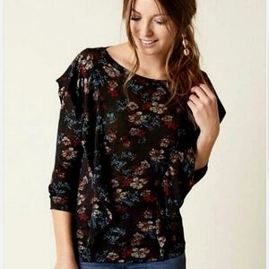 Free People Dock Street Top Shirt black size small